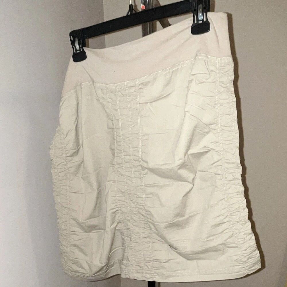 Wearables Women's Khaki Tan Ruched Solid Pencil Skirt Short Length, Size XL